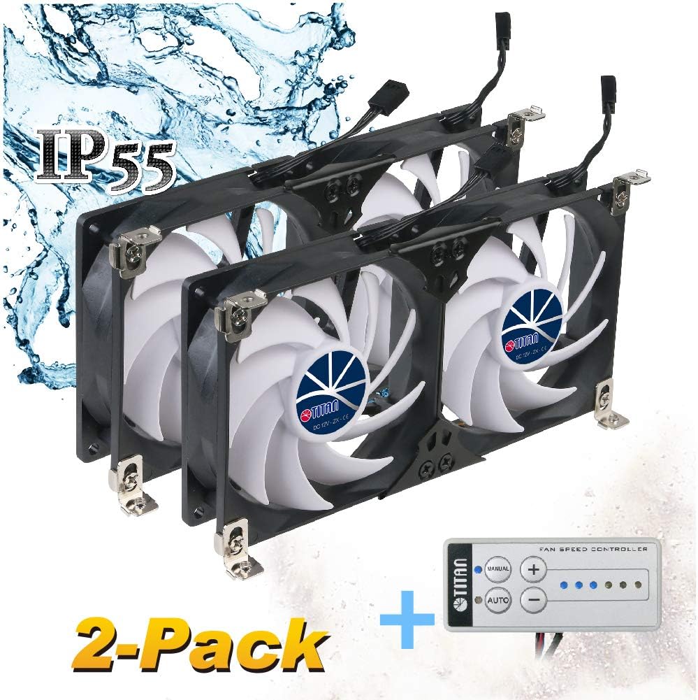 TITAN 12V DC Double Rack Mount Ventilation Cooling Fan for