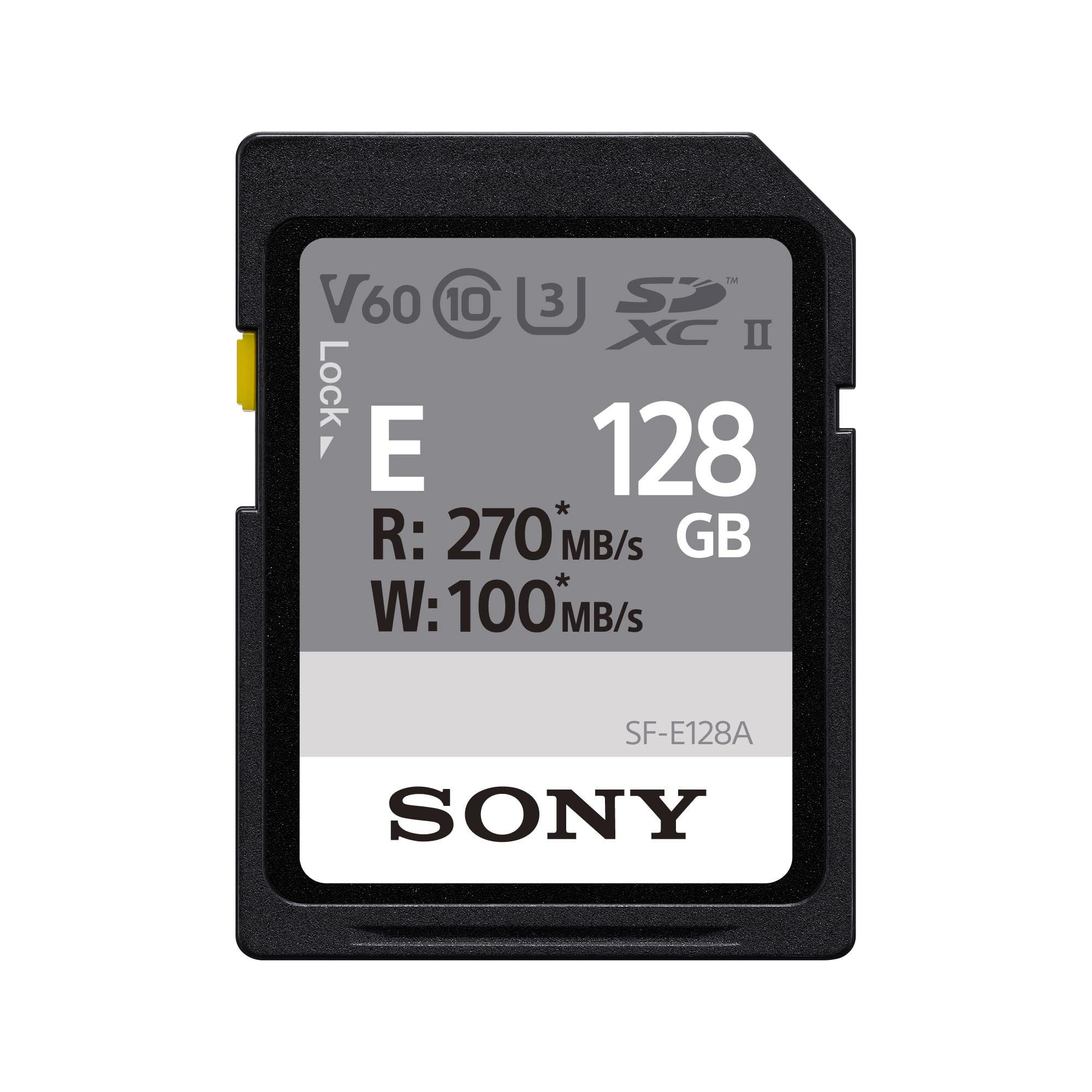 Sony SFE Series 128GB SDXC UHS-I Memory Card – V30 High Performance (Up to 100MB/s Read & 90MB/s Write) – Reliable 4K Video Storage – SFE128A.AE