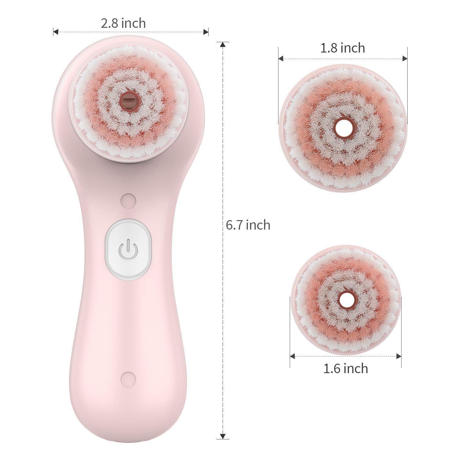 Liberex RF100 Facial Cleansing Brush - IPX7 Waterproof with 2 Brush Heads, USB Charging, Spin Face Brush for Deep Cleansing, Gentle Exfoliating and Massaging: Beauty