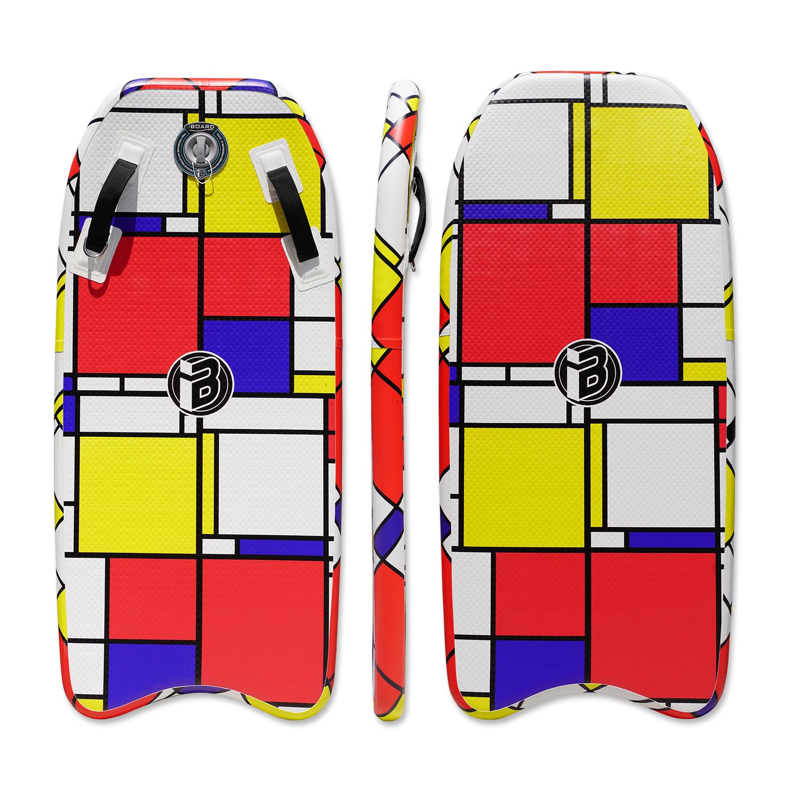 Photo 1 of BoardX Inflatable Bodyboard Portable Surfboard with Hammer Seam Technology Storage 48 Inch Super Folding Body Board with Max Inflation Pressure 15PSI (Block)