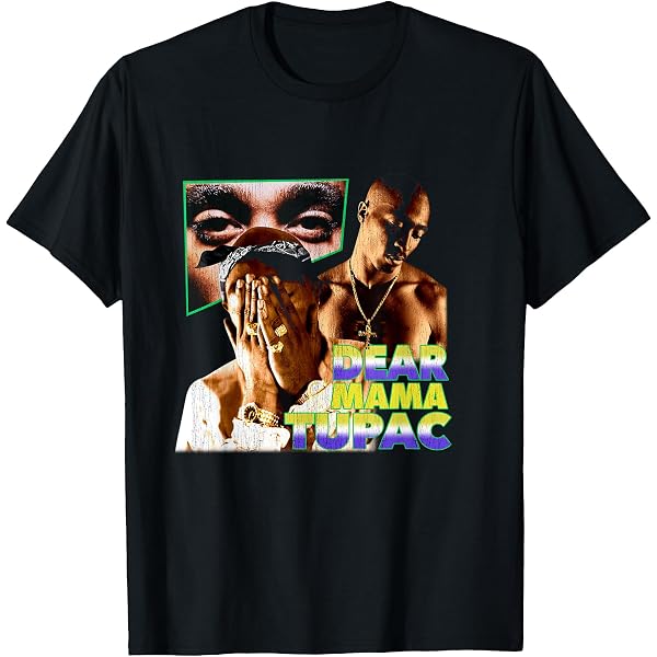 Official Tupac 'All Eyez Blue Homage' T-Shirt - Ladies Boyfriend Fit, Black, Sizes S-XXL