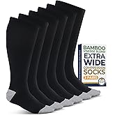 Pembrook 3 Pairs Plus Size Compression Socks Wide Calf - Bamboo Viscose Compression Socks for Women Wide Calf