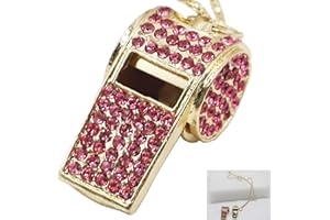 QUJIFETU Whistle,Sparkling Crystal Rhinestone Whistle with Keychain for Coach, Referee, Basketball, Lifeguard, Survival