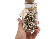 Jar of Fucks（5oz）Gift Jar,Fucks to Give,Fuck Wooden Cutout Letter Piece Bad Mood Vent Spoof Birthday Day,Holiday, Gift to Fri
