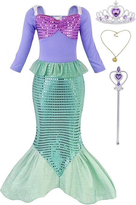 Amazon Co Jp Henzworld リトルガールズ服 マーメイドテール コスチュームドレス プリンセス 誕生日パーティー コスプレアクセサリー ヘッドバンド スパンコール 服 ファッション小物