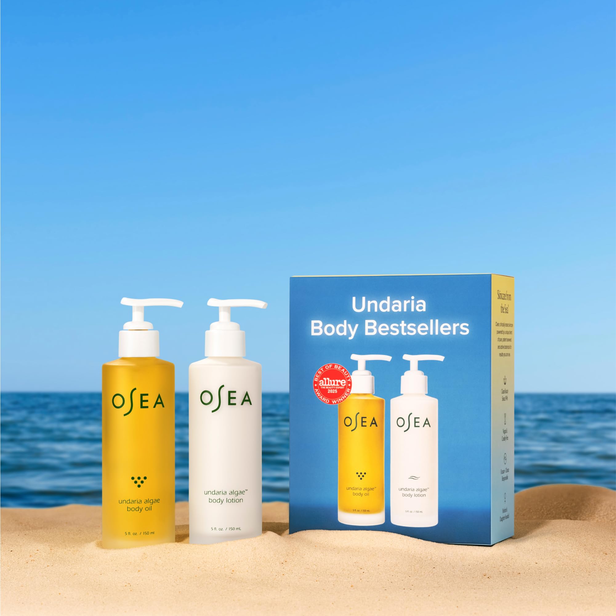 OSEA Undaria Body Bestsellers Full Size Set ? Includes Undaria Algae? Body Oil 5oz & Undaria Algae? Body Lotion 5oz ? Hydrating & Firming Body Care ? Perfect Holiday Gift Set