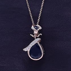 AFFY White CZ & Simulated Blue Sapphire Bezel