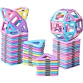 Tolnetr Magnetic Tiles Toys for 3 4 5 6 7 8+ Year Old Boys Girls Upgrade Macaron Castle Blocks Building Set for Toddlers STEM Creativity/Educational Toys for Kids Age 3-6 Christmas Birthday Gifts