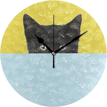 Amazon Co Jp 掛け時計 置き時計 北欧 おしゃれ かわいい サイレント 連続秒針 壁掛け時計 インテリア ネコ 猫 猫柄 ねこ 黒猫 かわいい 可愛い おもしろ 部屋装飾 子供部屋 プレゼント ホーム キッチン