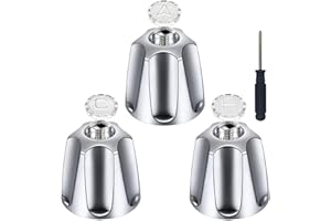 TMQZLN Shower Knob Replacement,Bathtub Faucet Handle Remodel Trim Kit Includes Hot/Cold/Diverter Tub Faucet Handles Replacement for Price Pfister Verve Tub Shower (Silver)