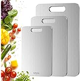 Titanium Cutting Board Set of 3, Titanium Cutting Boards for Kitchen, 100% Double-Sided Titanium Cutting Boards, Separate Raw and Cooked Food Areas, Non-Toxic, Dishwasher Safe (S+ M + L)