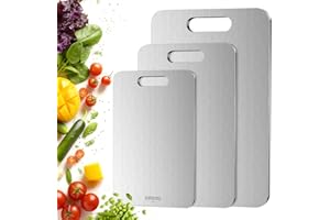 Titanium Cutting Boards Set of 3, Titanium Cutting Boards for Kitchen, 100% Double-sided titanium cutting boards,separate raw