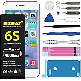 BEBAT Replacement for iPhone 6S Battery, 4000mAh High Capacity Li-ion Polymer Replacement Battery for Model A1633 A1688 A1700