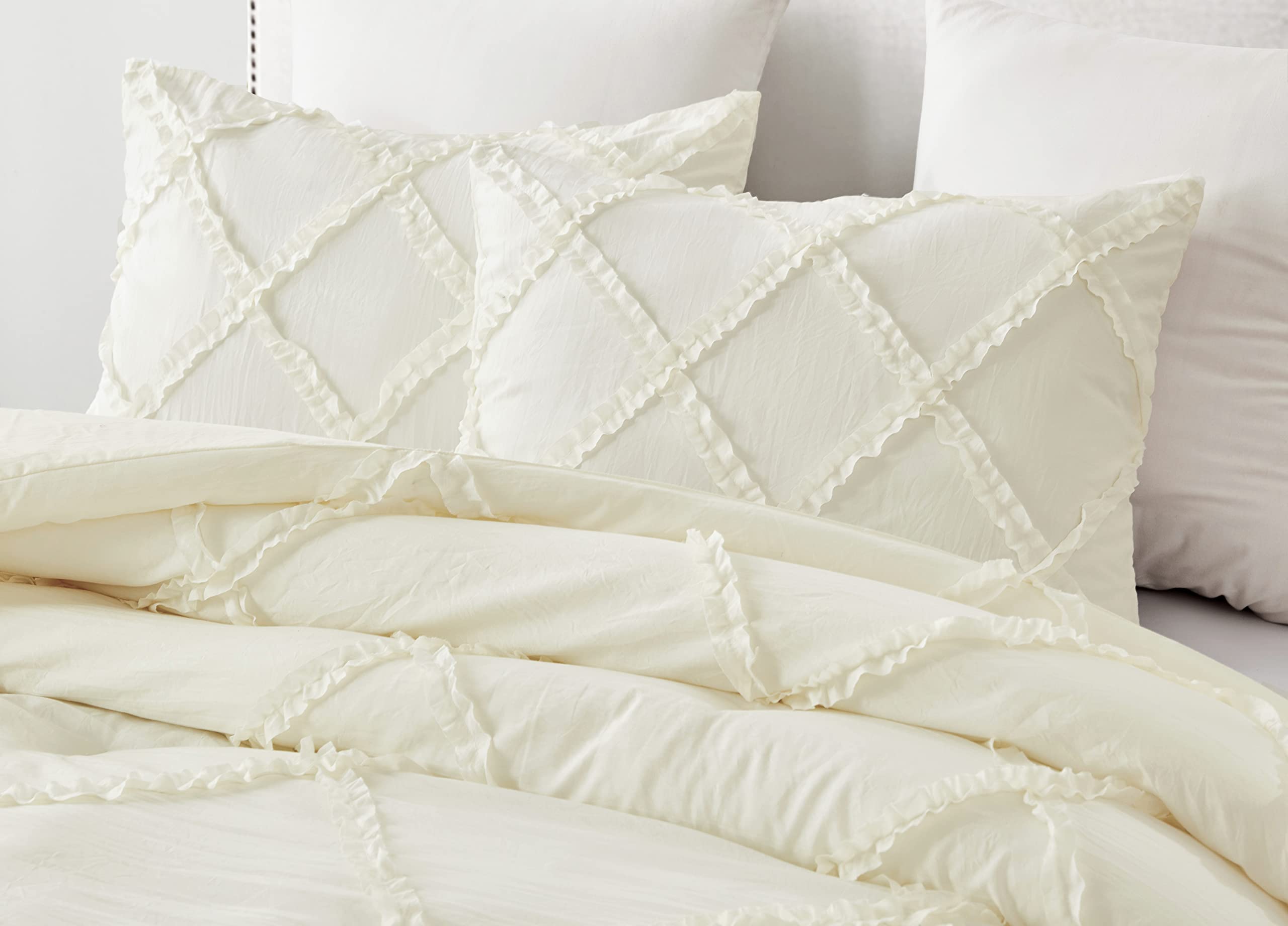 Chezmoi Collection Vivian 3-Piece Diamond Ruffle