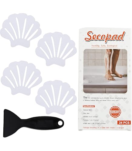 36 Autocollants Antidérapants Pour Douche/baignoire - Adhésifs PEVA Ondulés - Avec Grattoir - Pour Surfaces Glissantes, Escaliers, Cuisine - 2