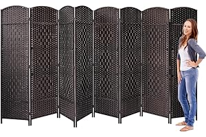 Fiber Screen Room Divider - Portable Freestanding Indoor Decorative 8-Panel Room Divider, Room Separator, Folding Privacy Scr