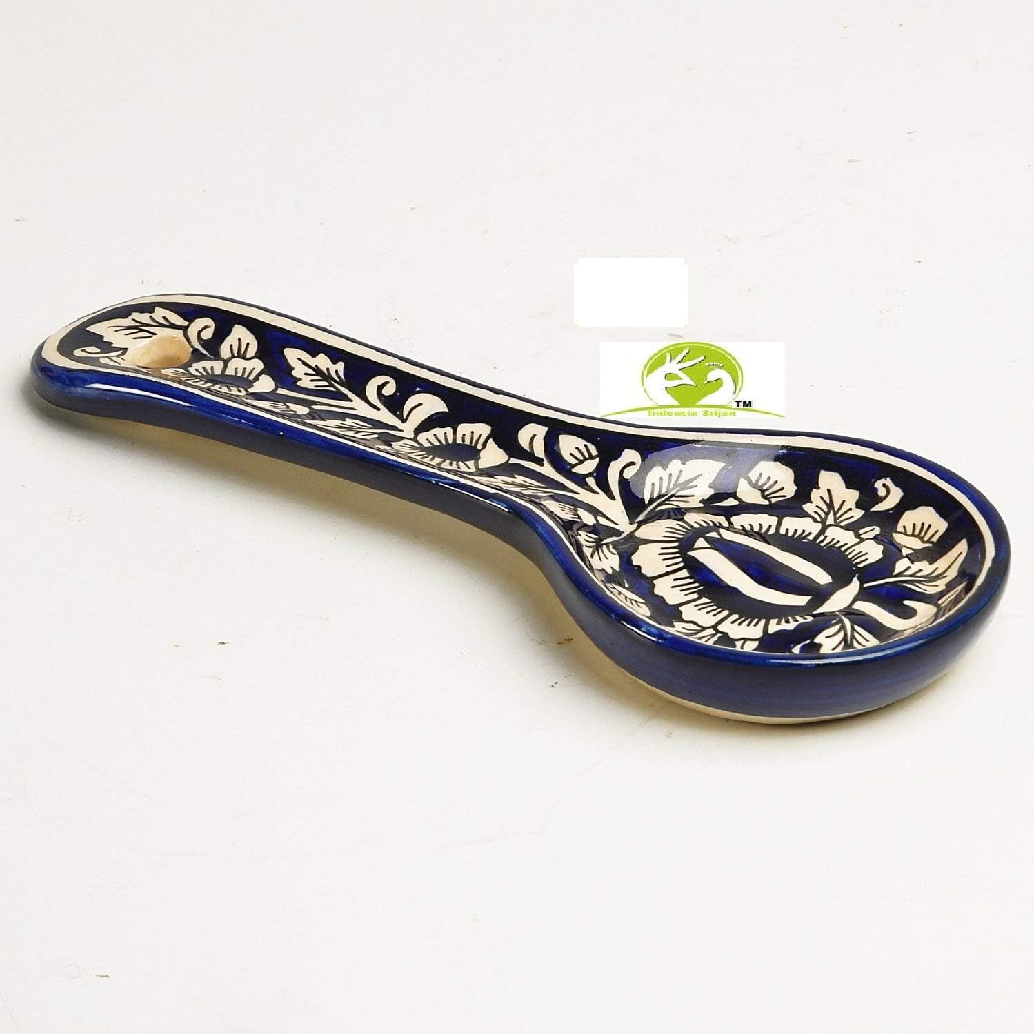 Indeasia Srijan Spoon Rest in Blue Mughal Design