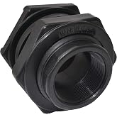 Little Giant AD-BH-2 Bulkhead Fitting, 2" FNPT | For use with water tanks, pump vaults, pond skimmers, hydroponic reservoirs, aquariums, water feeds and other basins, 566257