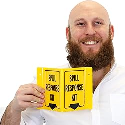 SmartSign "Spill Response Kit" Projecting V-Sign