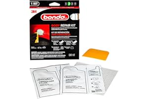 Bondo Body Repair Kit Ready Mix Pouches, Repairs One Large Hole Up to 3" with Patch, 1 Original Filler & Hardener, 1 Fiberglass Filler & Hardener, 1 Self-Adhesive Body Patch, 1 Spreader (BRKIT-2PK-ES)