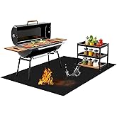 70x48 Inch Under Grill Mat for Outdoor Grill & Fire Pit - Double-Sided Fireproof, Oil-Proof Deck Protector | Easy to Clean | Heavy Duty BBQ Mat for Blackstone Grill, Wood Deck, Patio, Lawn, Fireplace