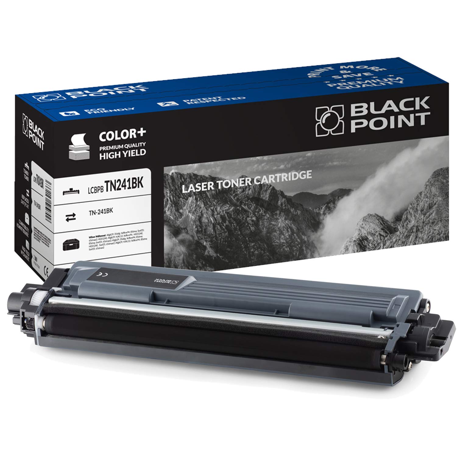 BLACK POINT Toner Compatible with TN-241BK (TN-241) - Black - for Brother HL: 3170CDW, 3140CW, DCP: 9020CDW, 9015CDW, Brother MFC: 9140CDN, 9340CDW - TÜV Certified