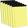 Note Pads 8.5 x 11 Wide Ruled Lined Writing Pads Yellow Legal Pads Letter Size 8.5 x 11 Notebook for Work Micro Perforated Legal Notepads Yellow Lined Paper Pads 27 Lines - 6 Pads/Pack, 30 Sheets/Pad