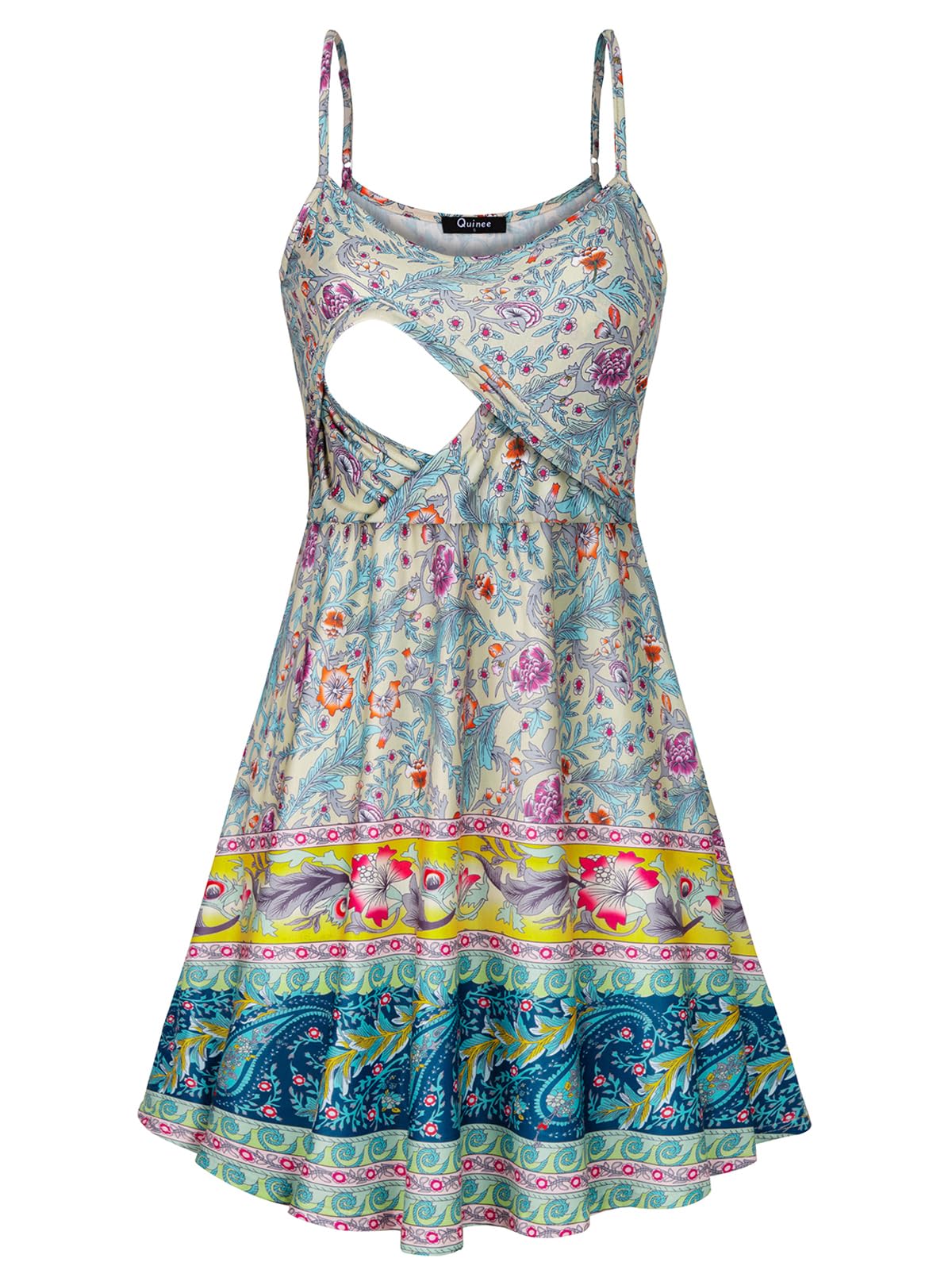Photo 1 of *- TEAL**
connche Floral Maternity Summer Dress Spaghetti Strap Nursing Breastfeeding Multicolor Floral S