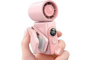 Hotsales Clip-On Portable Fan, 13500 RPM Rechargeable Handheld Mini Fan with LED Display, 360° Rotating Detachable Clip, Stroller Fan for Baby, Compact Travel Essentials/Lash, Summer Gifts for Women