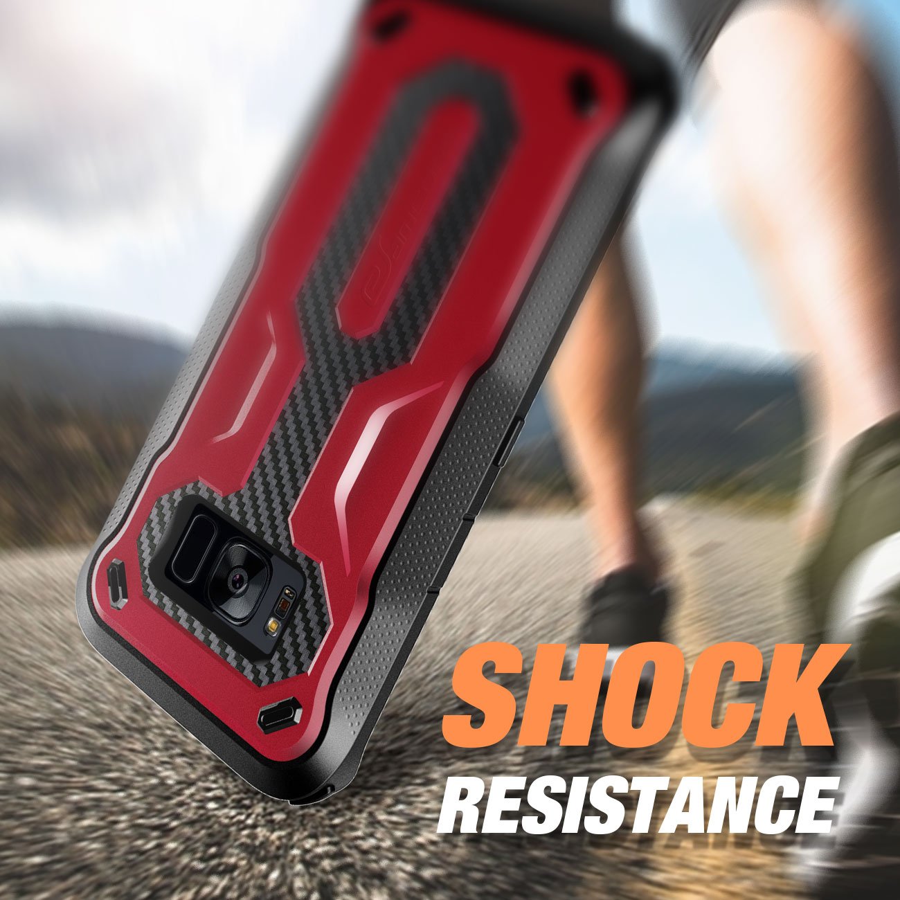 Galaxy S8 Rugged Case, eSamcore Samsung Galaxy S8 Slim Protective Case with Heavy Duty holster [Without Built in screen protector] 5.8 Inch [2017 Release] [RED]