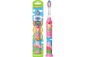 Firefly Ready Go Brush, Peppa Pig, Light Up Timer Toothbrush, Premium Soft Bristles, 1 Minute Timer, Less Mess Suction Cup, Battery Included, Easy Storage, for Ages 3+, 1 Count