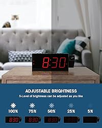 OnLyee Projection Alarm Clock for Bedroom,LED