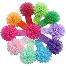Wehous Baby Girl's Headbands Turban Colorful Flower for Newborn and Children(10 Pack)