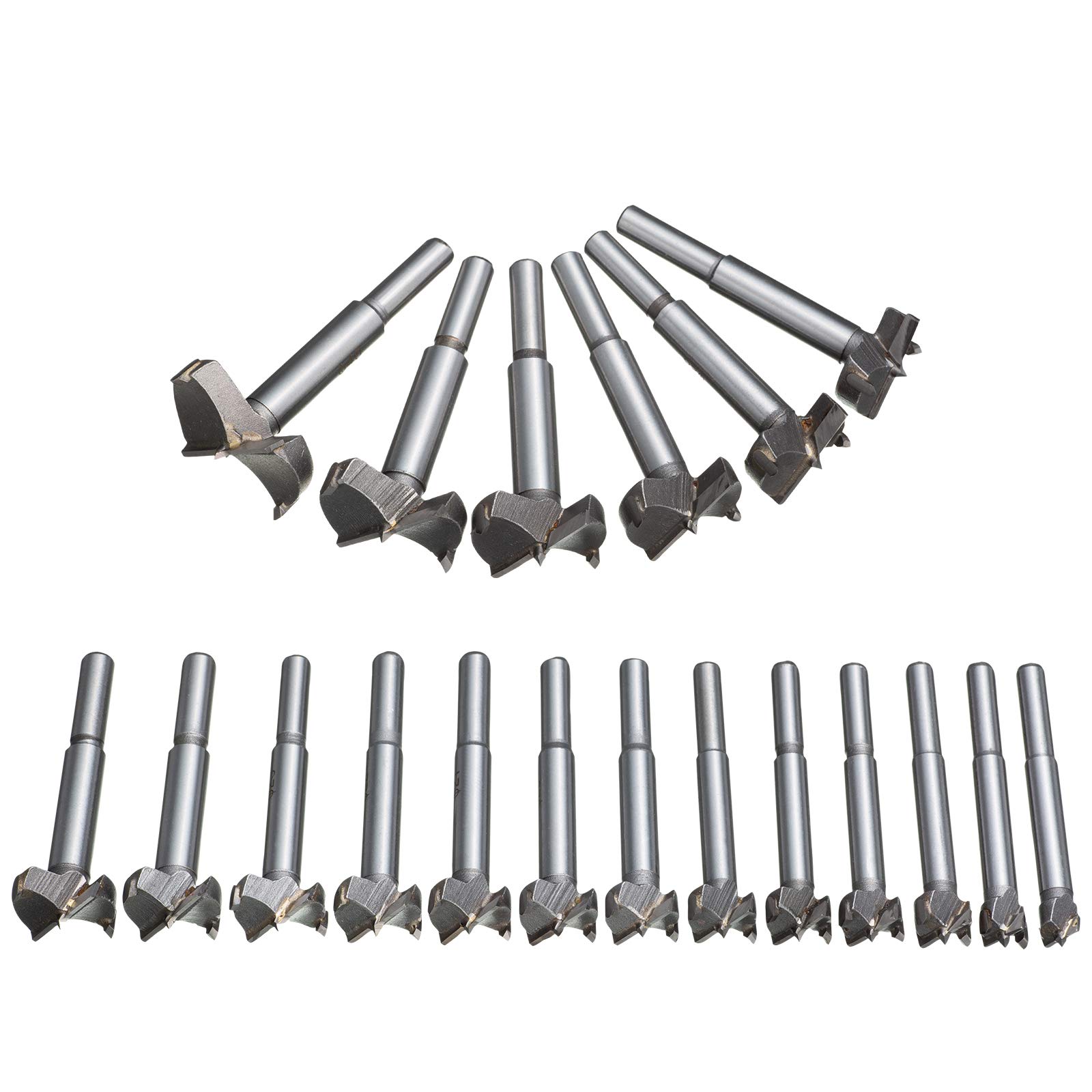HPMAISON Forstner Drill Bit, 19PCS Tungsten Steel Boring Hole Saw Set, 10mm - 40mm Forstner Drill Cutter Bit Set Round Shank Wood Tools — image 1