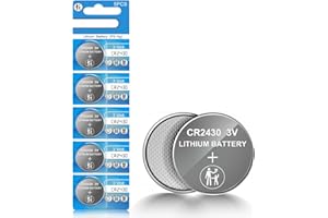 volkate CR2430 Battery, 3V Lithium Coin Battery 5 Count Pack, CR 2430 3 Volt Button Cell Battery Replacement for Remote Controls, Car Key Fobs, Watches, Calculators, Thermometers