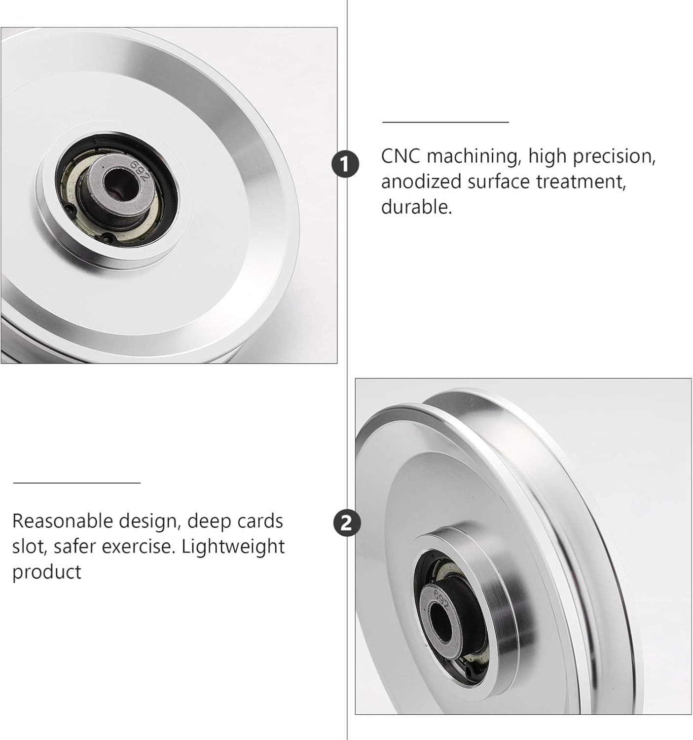 BESPORTBLE Bearing Pulley Wheel Metal V Groove Guide Pulley Abration Rail Ball Bearings Wheel Gym Cable Equipment Accessories for Lifting Handling Moving: Sports & Outdoors