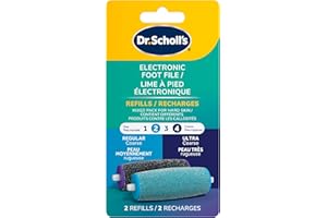 Dr. Scholl's Mixed Electric Foot File Roller Head Refills, 2 Count, with Diamond Crystals, Removes Hard & Dead Skin, Mixed Pa