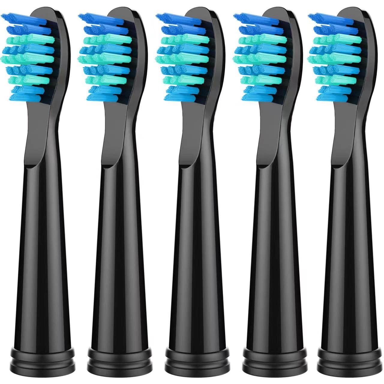 Toothbrush Heads Compatible with Fairywill D7/D8/FW507/508, FW551/917/959/D1/D3,5pc Black — image 1