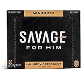 Savage for Him - Premium Scented Laundry Sheets - Warrior Scent - No Plastic Jug - Compact & Travel-Friendly - 30 Sheets (60 Loads)