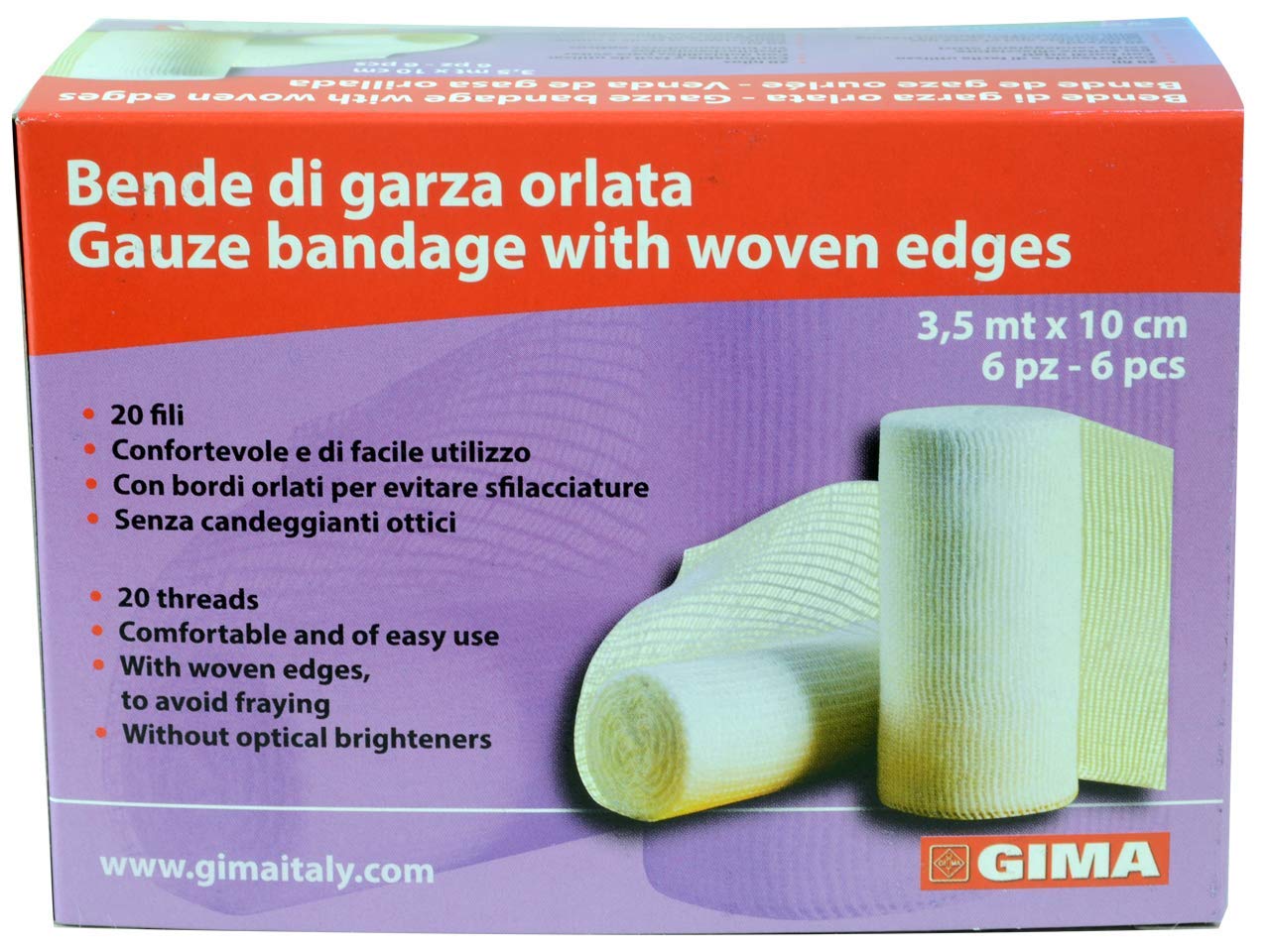 Gima 34842 Gauze Bandages, 3.5 m x 1 cm - Image 5