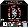 Hardcore Single Serve Coffee Pods for Keurig K Cup Brewers, High Caffeine, Strong Roast, 10 Count
