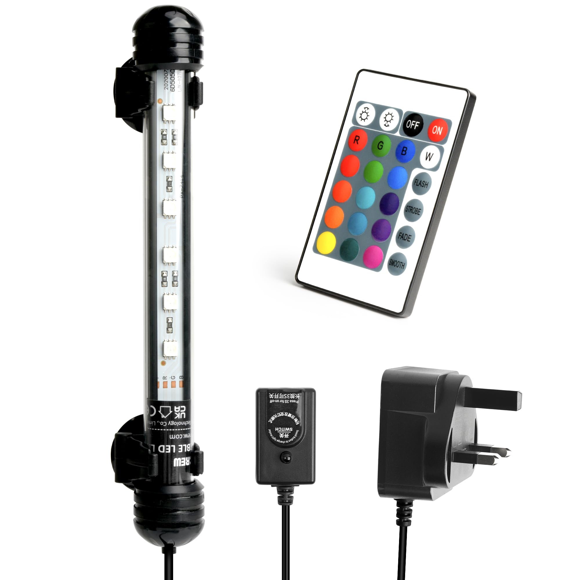 NICREW Submersible Aquarium Light, Underwater RGB Multicolor LED Lights for Fish Tank, 18cm