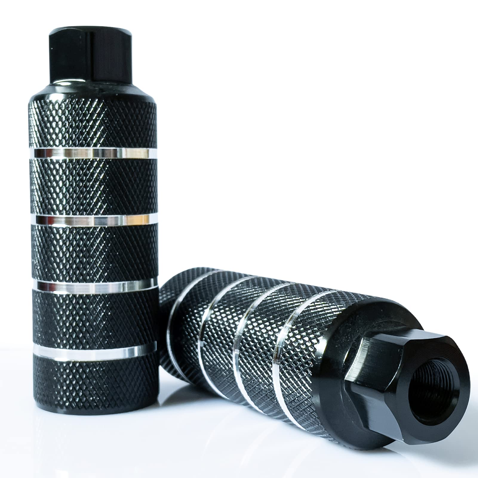 Photo 1 of WADEKING WHW Bike Pegs,Suitable for 14mm Axles, Freestyle BMX Bicycles,Durable and Stylish Non-Slip (Black 4)