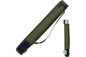 CleverMade 6 Can Cooler Sleeve - Insulated 6-Pack Cooler Tube with Adjustable Shoulder Strap, Easy Access Can Opening, and Neoprene Storage Pocket - Olive/Navy