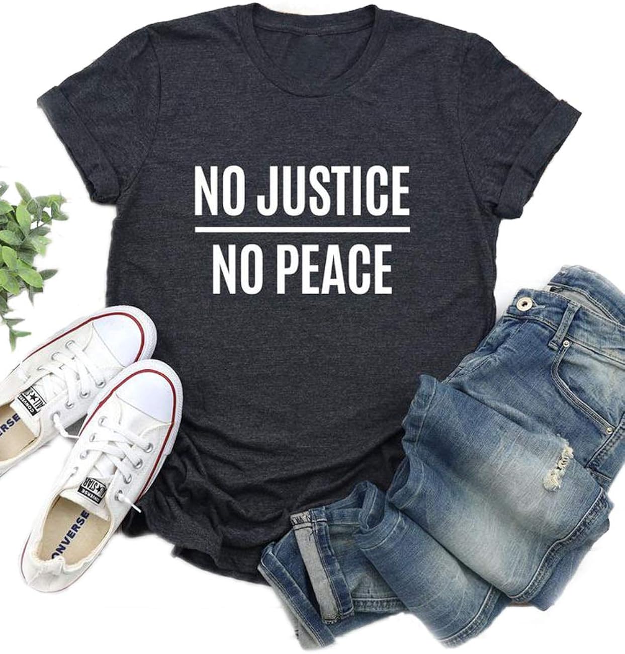 No Justice No Peace Shirt for Women Social Justice Graphic Tees Casual O-Neck Short Sleeve Tops 
