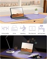 YSAGi Leather Desk Mat Large 60x35 cm Non-Slip Waterproof Purple Desk Pad view 6