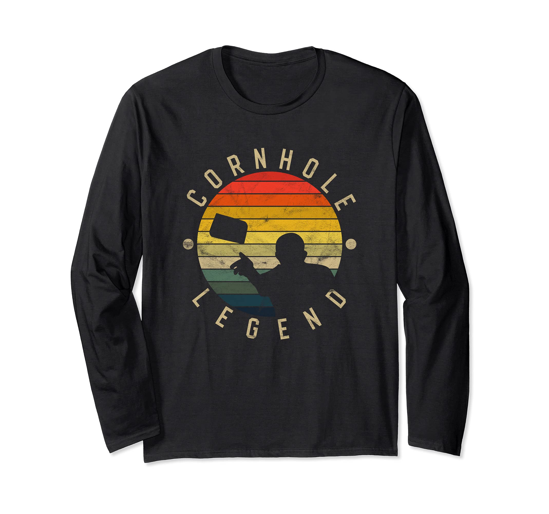 Cornhole Legend Vintage Retro Team Tournament Long Sleeve T-Shirt