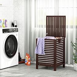 Homykic Bamboo Laundry Hamper with Lid, 120L Large