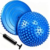 XCZGSW 2PCS Hedgehog Balance Pods, Half Ball Balance Trainer with Pump | Foot Massage for Kids Adults, Stability Training, Physical Therapy, Yoga Gymnastics, Exercise Fitness