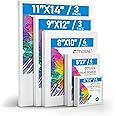 GOTIDEAL Canvas for Painting -18 Pack, Multi Pack 4x4, 5x7, 8x10, 9x12,11x14 Canvas Boards for Painting, Primed White Blank Artist Canvas Variety Pack for Acrylic, Oil Paint, Watercolor, Gouache